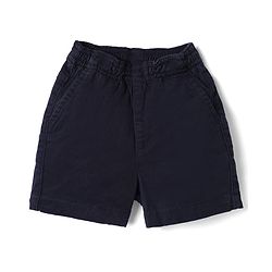 Bonfino Cotton Elastane Woven Short Length Shorts in Navy Blue