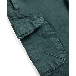 Bonfino 100% Cotton Woven Washed Cargo Trouser Full Length in Green