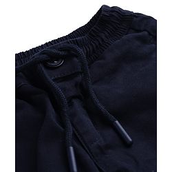 Bonfino Cotton Elastane Woven Full Length Trouser in Navy Blue
