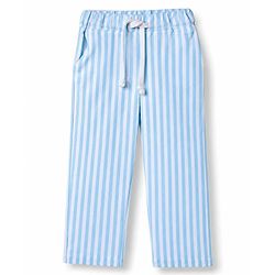 Bonfino Disney 100% Cotton Single Jersey Knit Front Open Half Sleeves Shirt & Pajama Night Suit with Stitch Graphic Print - Light Blue