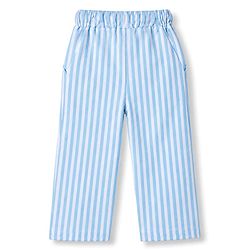 Bonfino Disney 100% Cotton Single Jersey Knit Front Open Half Sleeves Shirt & Pajama Night Suit with Stitch Graphic Print - Light Blue