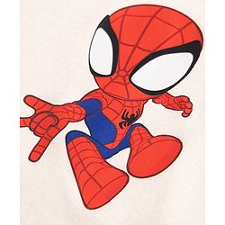 Bonfino Marvel Interlock Knit Full Sleeves T-Shirt & Pyjama Night Suit with Spider-Man Graphics - Beige