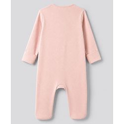 Bonfino 100% Cotton Pointelle Knit Full Sleeves Solid Sleep Suits - White Peach Lavender