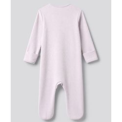 Bonfino 100% Cotton Pointelle Knit Full Sleeves Solid Sleep Suits - White Peach Lavender