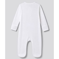Bonfino 100% Cotton Pointelle Knit Full Sleeves Solid Sleep Suits - White Peach Lavender