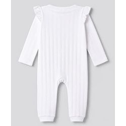 Bonfino Elastane Knit Full Sleeves Solid Sleepsuit Pack of 2 - White & Light Blue