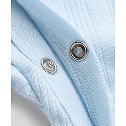 Bonfino Elastane Knit Full Sleeves Solid Sleepsuit Pack of 2 - White & Light Blue