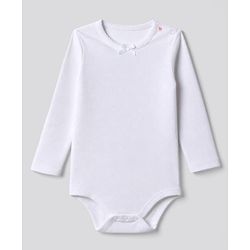 Bonfino 100% Cotton Knit Full Sleeves Solid Onesies With Bow Applique Pack of - White & Blue