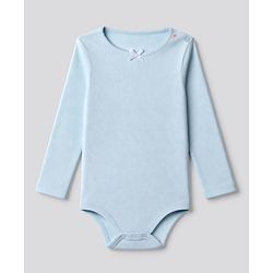 Bonfino 100% Cotton Knit Full Sleeves Solid Onesies With Bow Applique Pack of - White & Blue