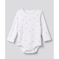 Bonfino 100% Cotton Knit Full Sleeves Floral Printed Onesies Pack of 3 - White & Pink