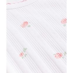 Bonfino 100% Cotton Knit Full Sleeves Floral Printed Onesies Pack of 3 - White & Pink