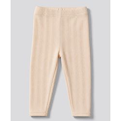 Bonfino 100% Cotton Elastane Knit Leggings With Floral Print Pack of 3 - White, Cream & Peach