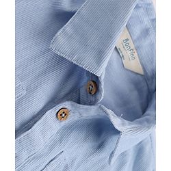 Bonfino Woven 100% Cotton Half Sleeves Shirts & Corduroy Shorts Sets - Light Blue