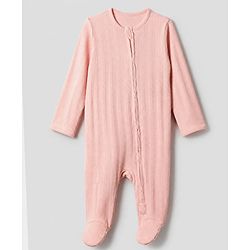 Bonfino 100% Cotton Pointelle Knit Full Sleeves Solid Sleep Suits Pack of 5 - Light Blue Lavender Pink White Cream