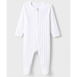 Bonfino 100% Cotton Pointelle Knit Full Sleeves Solid Sleep Suits Pack of 5 - Light Blue Lavender Pink White Cream