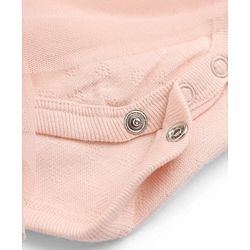 Bonfino Cotton Elastane Knit Full Sleeves Frock Style Onesie - Light Pink