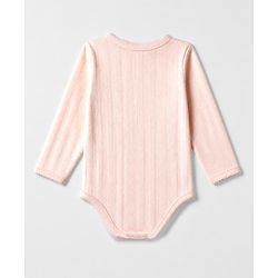Bonfino 100% Cotton Elastane Knit Full Sleeves Onesies With Leggings & Bow Applique - Light Pink