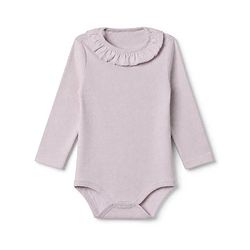 Bonfino 100% Cotton Knit Pointelle Full Sleeves Onesies With Leggings - Light Purple