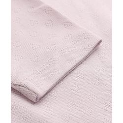 Bonfino 100% Cotton Knit Pointelle Full Sleeves Onesies With Leggings - Light Purple