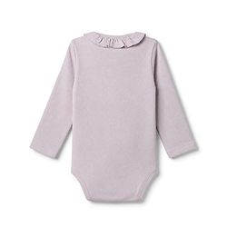 Bonfino 100% Cotton Knit Pointelle Full Sleeves Onesies With Leggings - Light Purple
