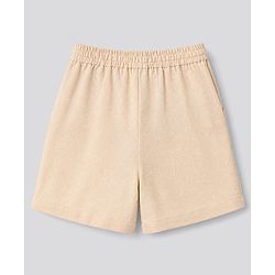 Bonfino 100% Cotton Woven Half Sleeves Shirt and Shorts with Chest Pocket in Beige for 9-12 Months