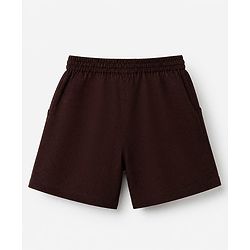 Bonfino 100% Cotton Woven Half Sleeves Shirt and Shorts Set with Knee Length in Dark Brown for 9-12 Months