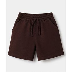 Bonfino 100% Cotton Woven Half Sleeves Shirt and Shorts Set with Knee Length in Dark Brown for 9-12 Months