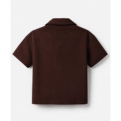 Bonfino 100% Cotton Woven Half Sleeves Shirt and Shorts Set with Knee Length in Dark Brown for 9-12 Months