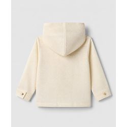 Bonfino 100% Cotton Woven Full Sleeves Hooded Relaxed Fit Pull On Shirt & Pants Set - Beige