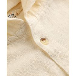 Bonfino 100% Cotton Woven Full Sleeves Hooded Relaxed Fit Pull On Shirt & Pants Set - Beige