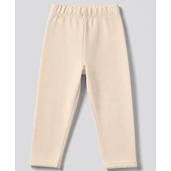Bonfino Cotton Elastane Knit Full Sleeves T-Shirt & Leggings Set With Headband - Peach