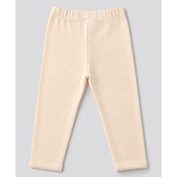 Bonfino Cotton Elastane Knit Full Sleeves T-Shirt & Leggings Set With Headband - Peach