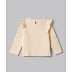 Bonfino Cotton Elastane Knit Full Sleeves T-Shirt & Leggings Set With Headband - Peach