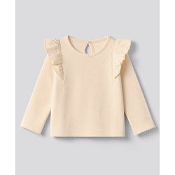 Bonfino Cotton Elastane Knit Full Sleeves T-Shirt & Leggings Set With Headband - Peach