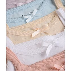 Bonfino Cotton Elastane Knit Sleeveless Solid Slips Pack of 5 - Pink Lilac Blue Peach White