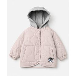 Bonfino Cotton Woven Padded Quilted Winter Jacket with Full Sleeves and Truck Patch - Beige