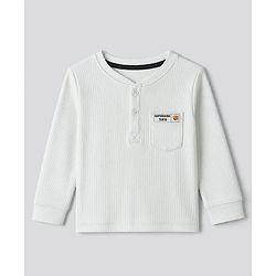 Bonfino Cotton Elastane Rib Knit Solid and Yarn Dyed Henley Full Sleeves Striped T-Shirt and Solid Pajama Night Suit Pack Of 2 - Charcoal Grey & White