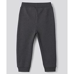 Bonfino Cotton Elastane Rib Knit Solid and Yarn Dyed Henley Full Sleeves Striped T-Shirt and Solid Pajama Night Suit Pack Of 2 - Charcoal Grey & White