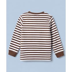 Bonfino Cotton Elastane Rib Knit Solid and Yarn Dyed Henley Full Sleeves T-Shirt and Solid Pyjama Night Suit Pack Of 2 - Beige & Brown
