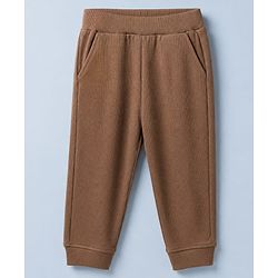 Bonfino Cotton Elastane Rib Knit Solid and Yarn Dyed Henley Full Sleeves T-Shirt and Solid Pyjama Night Suit Pack Of 2 - Beige & Brown