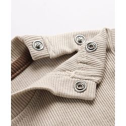 Bonfino Cotton Elastane Rib Knit Solid and Yarn Dyed Henley Full Sleeves T-Shirt and Solid Pyjama Night Suit Pack Of 2 - Beige & Brown
