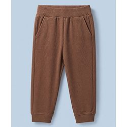 Bonfino Cotton Elastane Rib Knit Solid and Yarn Dyed Henley Full Sleeves T-Shirt and Solid Pyjama Night Suit Pack Of 2 - Beige & Brown