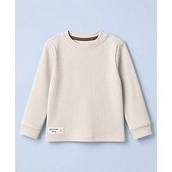 Bonfino Cotton Elastane Rib Knit Solid and Yarn Dyed Henley Full Sleeves T-Shirt and Solid Pyjama Night Suit Pack Of 2 - Beige & Brown