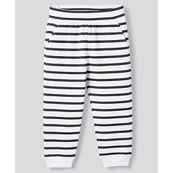 Bonfino Cotton Elastane Rib Knit Solid and Yarn Dyed Henley Full Sleeves Solid T-Shirt and Striped Pajama Night Suit with Bear & Big Happy Smile Text Print Pack Of 3 - Charcoal Grey Light Blue & White