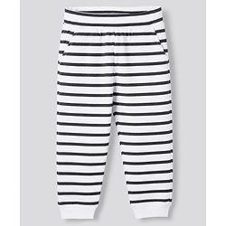 Bonfino Cotton Elastane Rib Knit Solid and Yarn Dyed Henley Full Sleeves Solid T-Shirt and Striped Pajama Night Suit with Bear & Big Happy Smile Text Print Pack Of 3 - Charcoal Grey Light Blue & White