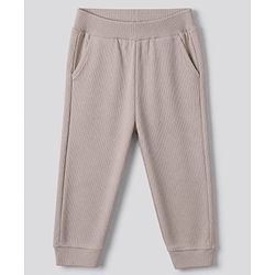 Bonfino Cotton Elastane Rib Knit Solid and Yarn Dyed Henley Full Sleeves Solid T-Shirt and Striped Pajama Night Suit with Bear & Big Happy Smile Text Print Pack Of 3 - Charcoal Grey Light Blue & White