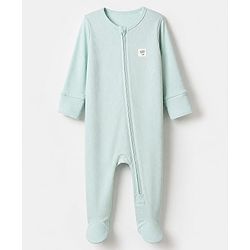 Bonfino Cotton Elastane Rib Knit Yarn Dyed Full Sleeves Striped Front Open Full Length Sleep Suits Pack of 3 in Beige Green Black