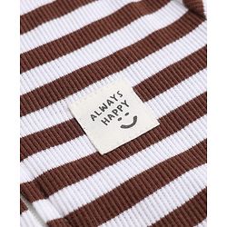 Bonfino Cotton Elastane Rib Knit Yarn Dyed Full Sleeves Striped Front Open Full Length Sleep Suits Pack of 3 in Beige Green Black