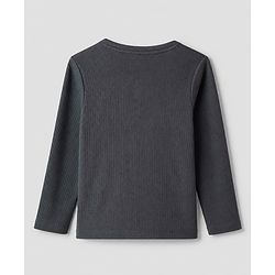 Bonfino Cotton Elastane Lycra Rib Knit Yarn Dyed and Solid T-Shirts with Full Sleeves and Stripes with Konichiwa Tokyo Text Patch Pack of 3 - Grey White