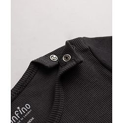 Bonfino Cotton Elastane Rib Knit Yarn Dyed Solid Full Sleeves Onesies with Stripes Pack of 3 - Off White Black & White